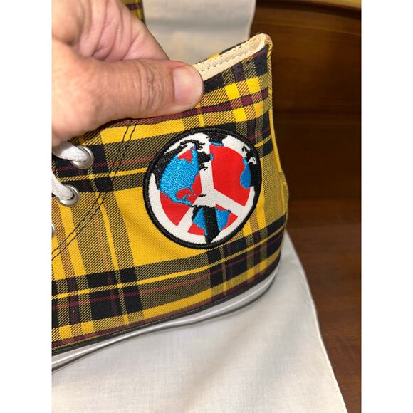 Converse All‎ Star High Plaid Pack World Peace Size Men 8.5 Women 10.5 - Picture 2 of 4